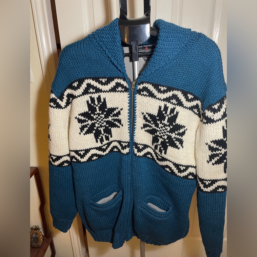 Lost Horizons Handcrafted Wool Knit Sweater with Fleece Interior